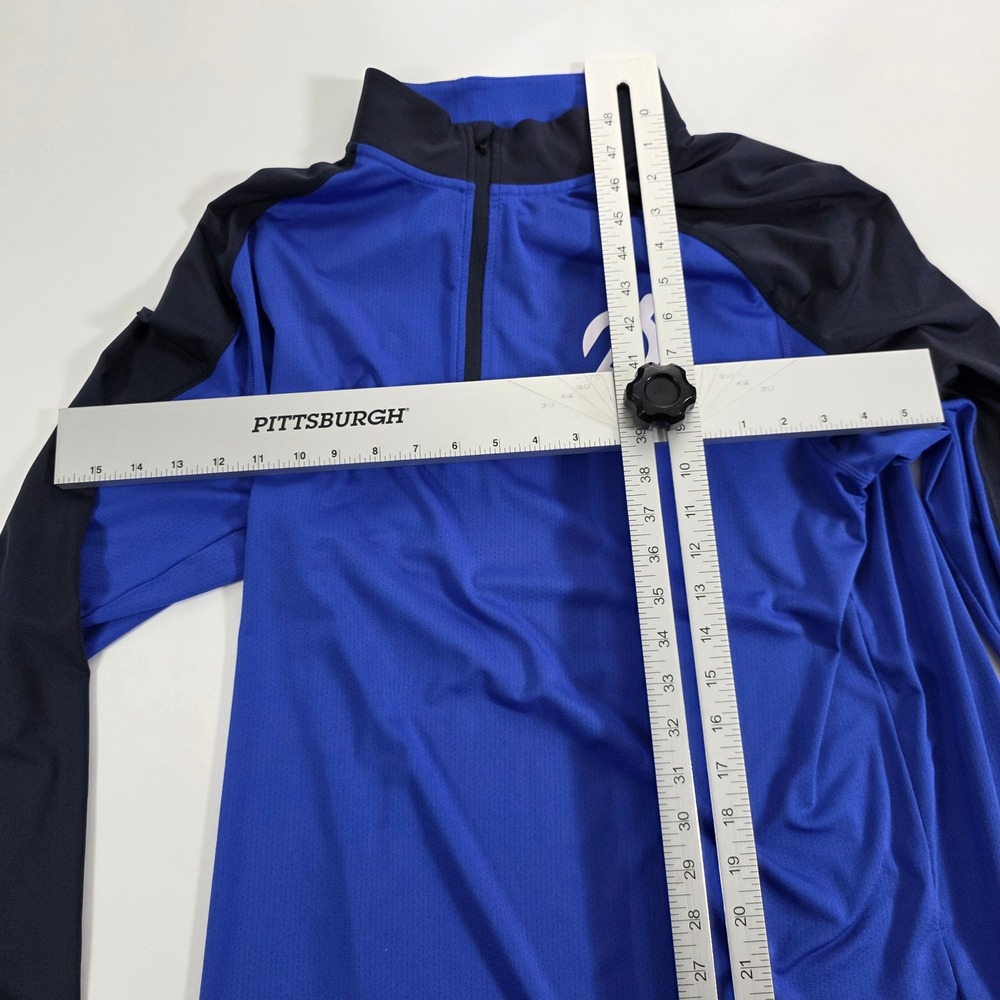 Peloton Mens Quarter Zip Pullover Blue Black Long Sleeve Athletic Top XL - Picture 2 of 12